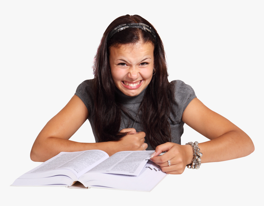 Girl Reading Book Png, Transparent Png