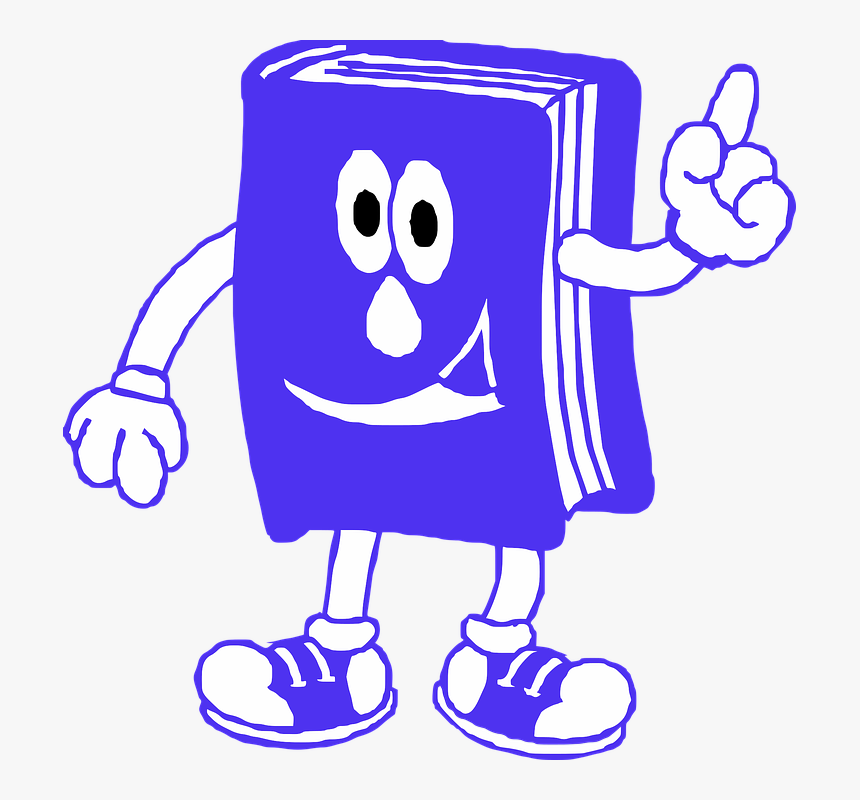 Book, Reading, Blue, Smile, Read, Reading Book - Library Rules, HD Png Download