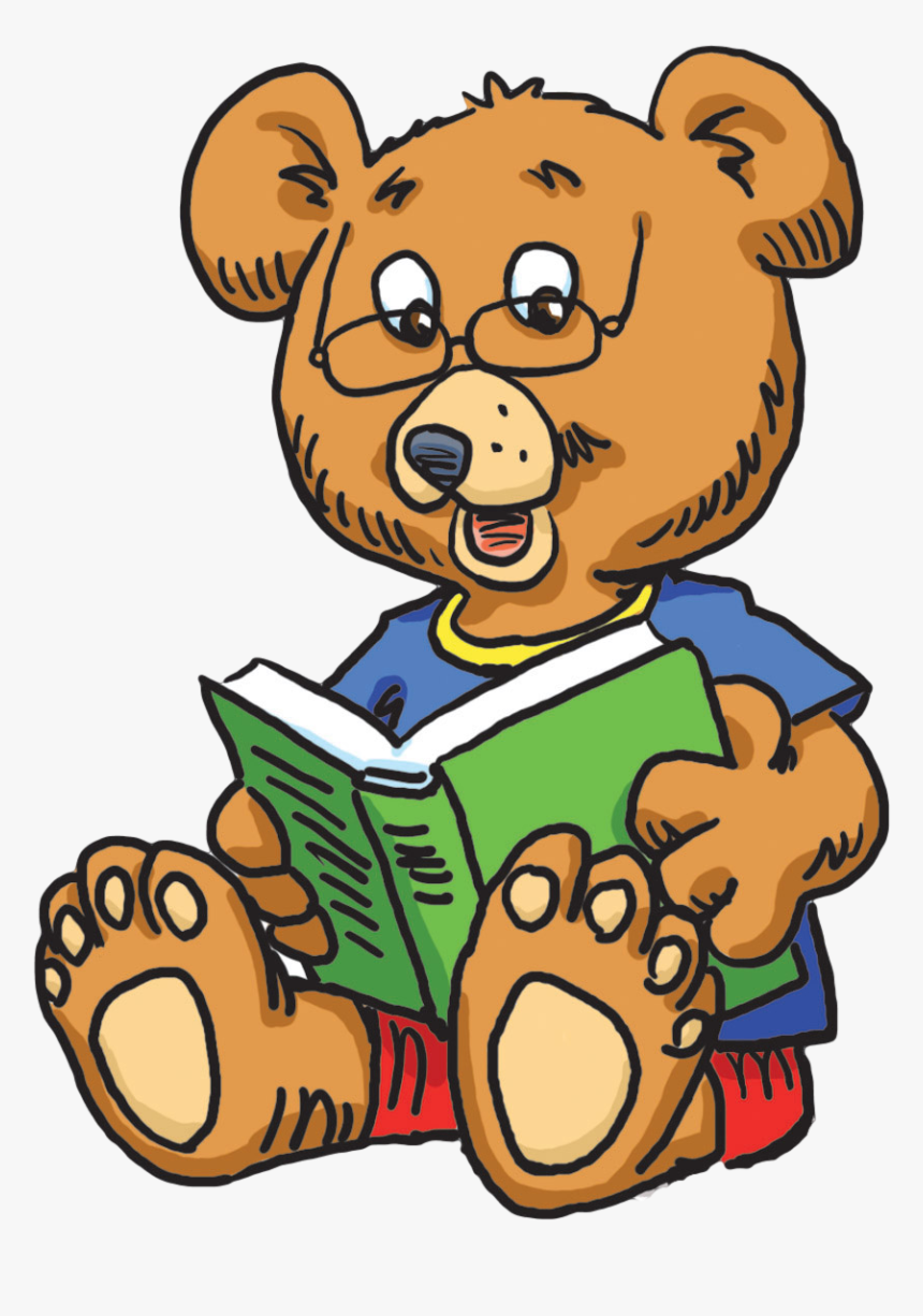 Clip Art With Clipart Black And - Teddy Bear Reading Clipart, HD Png Download