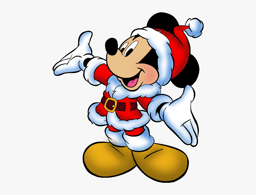 Christmas Mickey Clip Art - Cartoon Christmas Mickey Mouse, HD Png Download