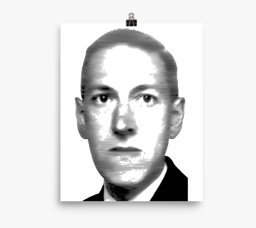 Lovecraft Ritratto Incisione 2400px Mockup Transparent - Howard Phillips Lovecraft Png, Png Download