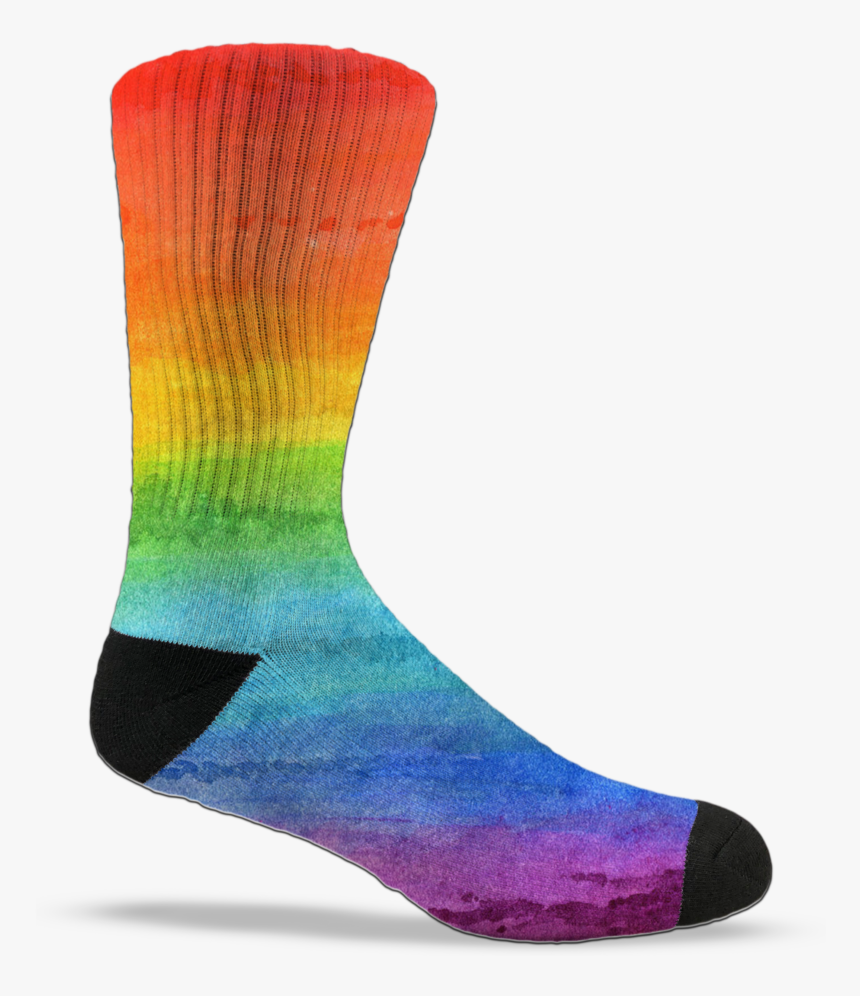 Rainbow Tie Dye Crew Socks - Sock, HD Png Download