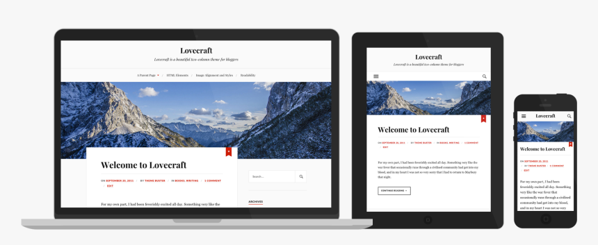 Lovecraft Is Responsive - Lovecraft Wordpress Color, HD Png Download