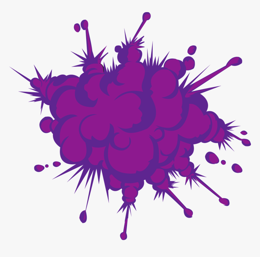 Cartoon Purple Explosion , Png Download - Gambar Kartun Kembang Api, Transparent Png