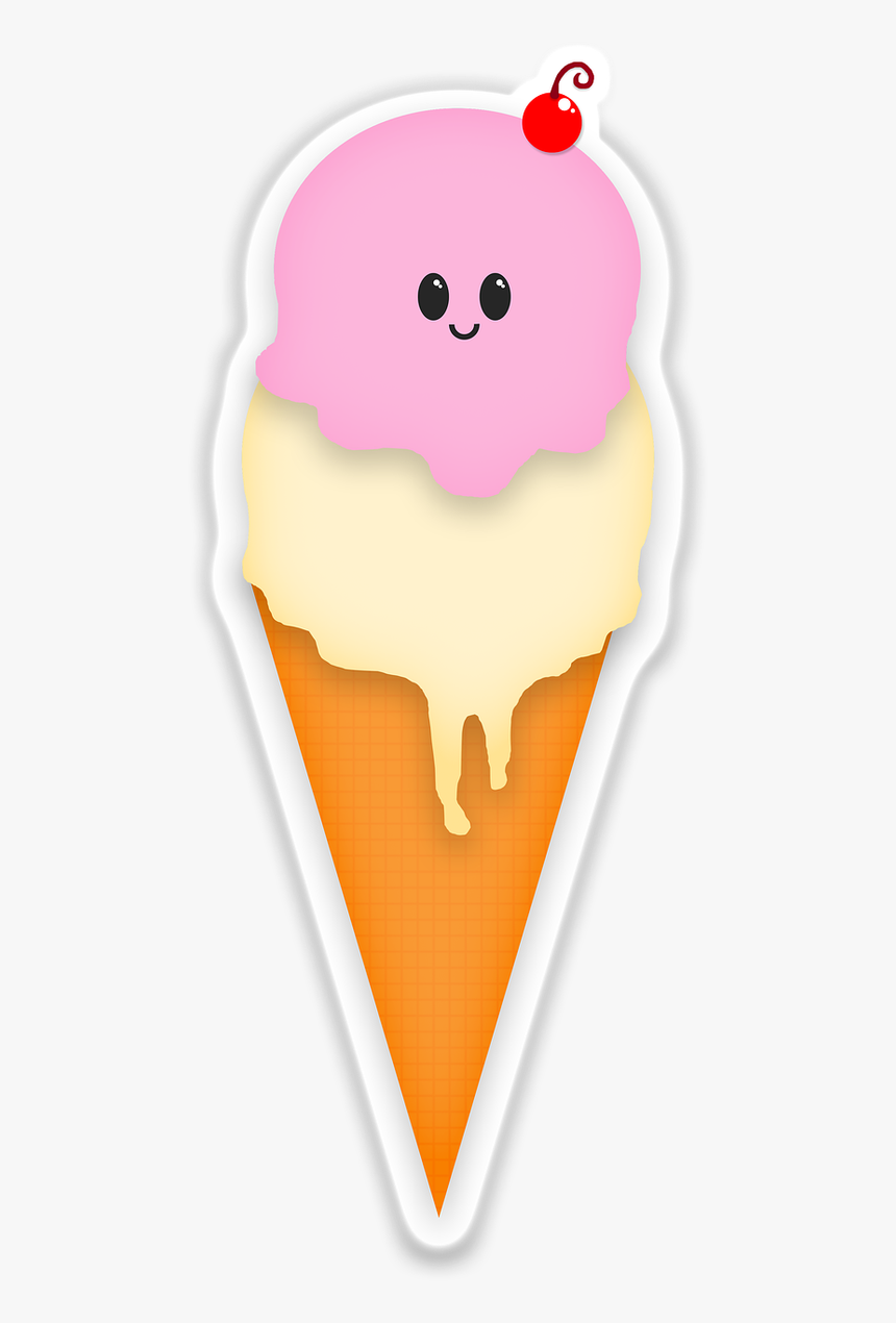 Icecream Ice Cream Dessert - Dibujos Kawaii, HD Png Download