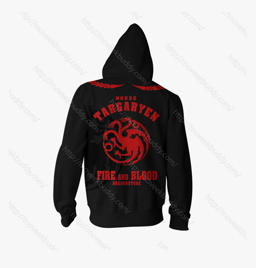 House Targaryen Game Of Thrones Zip Up Hoodie - Above The Influence Hoodie, HD Png Download