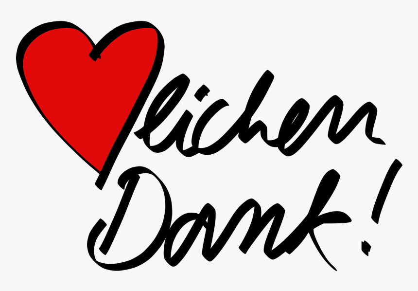 Heart,thank You,thanks To - Herzlichen Dank, HD Png Download