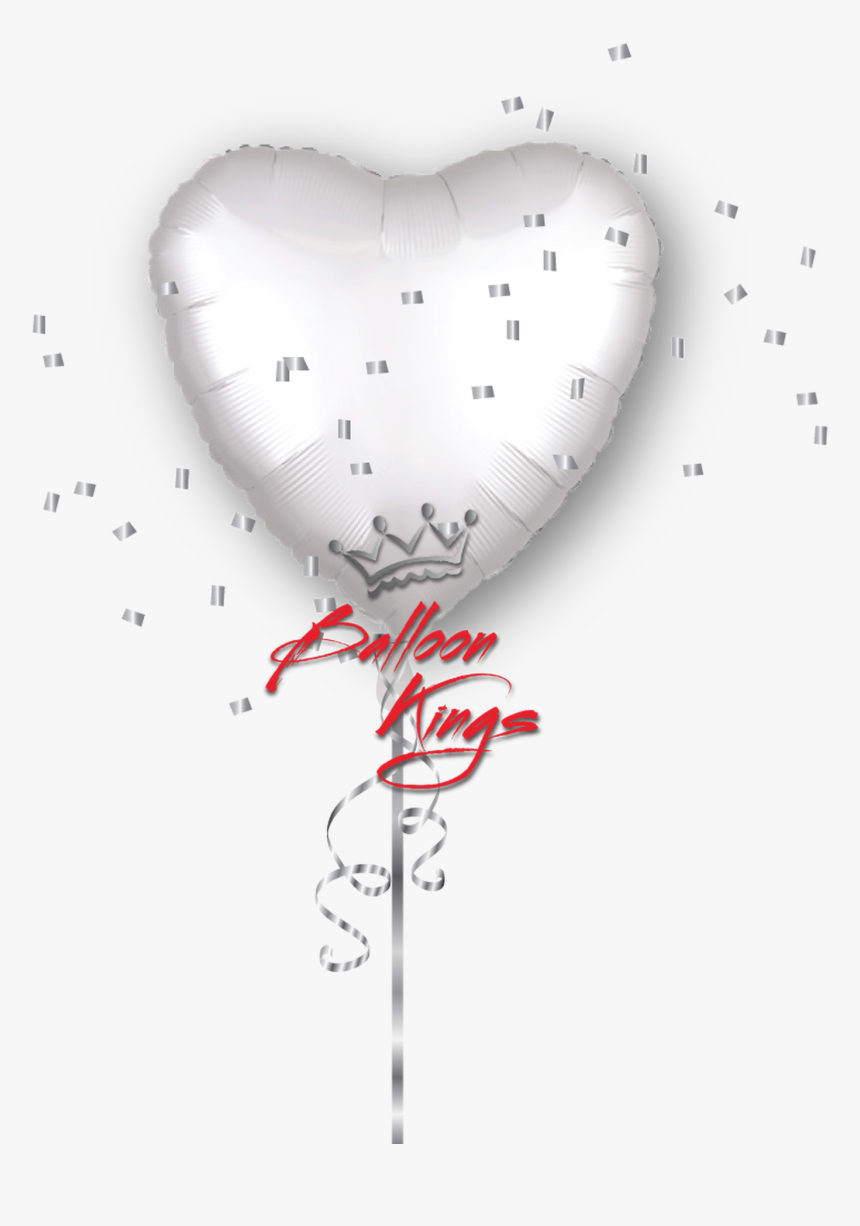 Satin Luxe White Heart - White Heart Balloon Png, Transparent Png