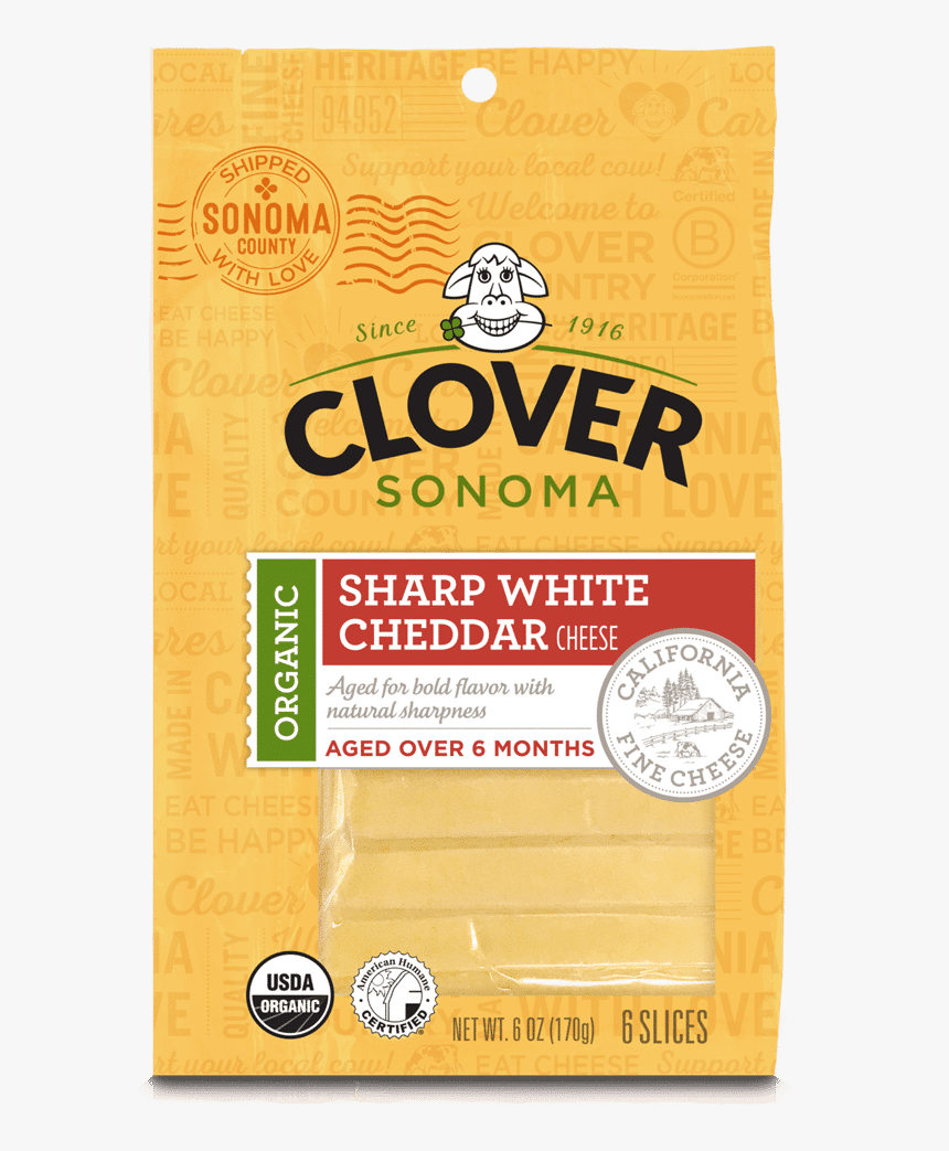 Organic Sharp White Cheddar Cheese 6oz Sliced - Packaging And Labeling, HD Png Download