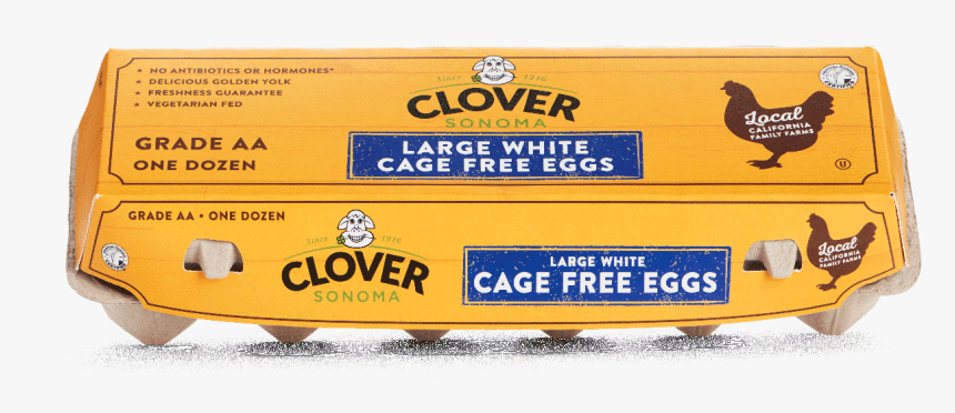 Large White Cage Free Dozen Eggs - Label, HD Png Download