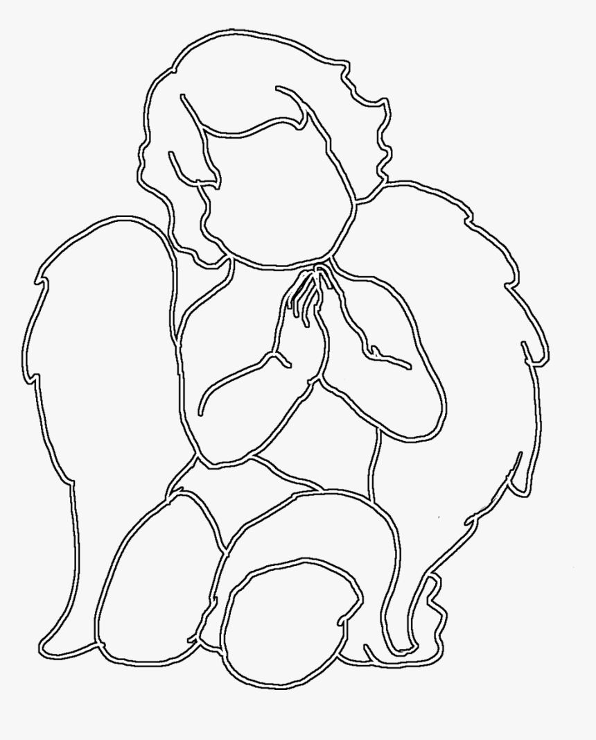 Clipart Angel Pray - Drawing Of Querubin, HD Png Download