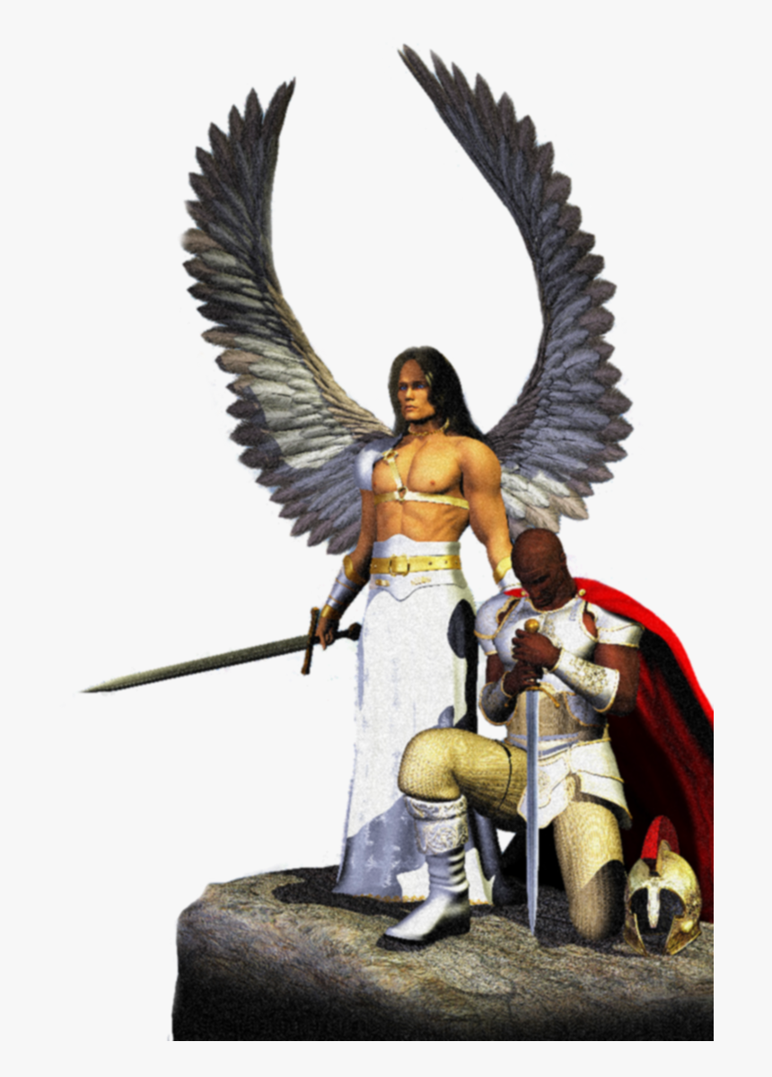 Prayer Warrior With Angel - Angels Protection Against Evil, HD Png Download