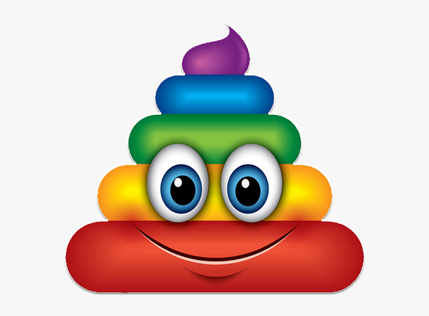 Poop Emoji - Colorful Sick Emoji, HD Png Download