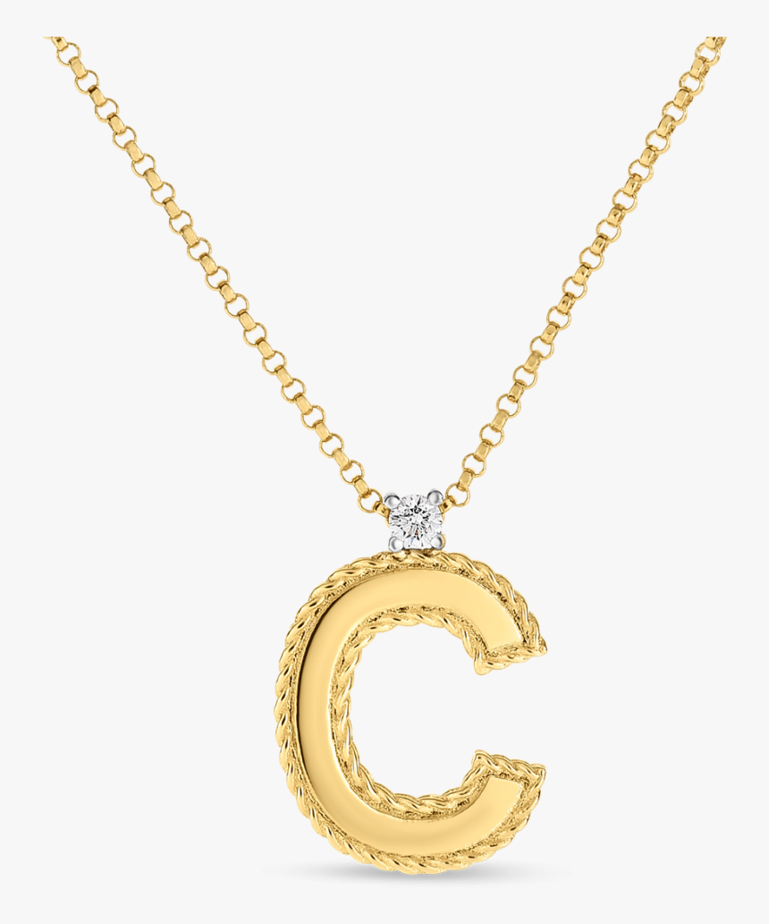 Roberto Coin Block Letter Pendant C - Letter C Necklace Gold, HD Png Download