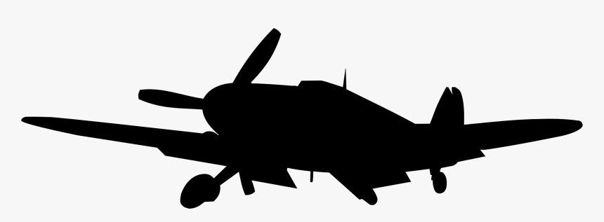 Airplane Second World War Messerschmitt Bf 109 Silhouette - World War 2 Plane Silhouettes, HD Png Download
