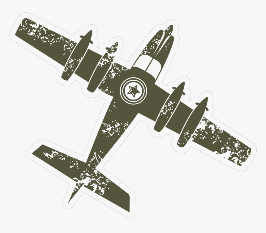 Military Plane Print & Cut File - Propeller-driven Aircraft, HD Png Download