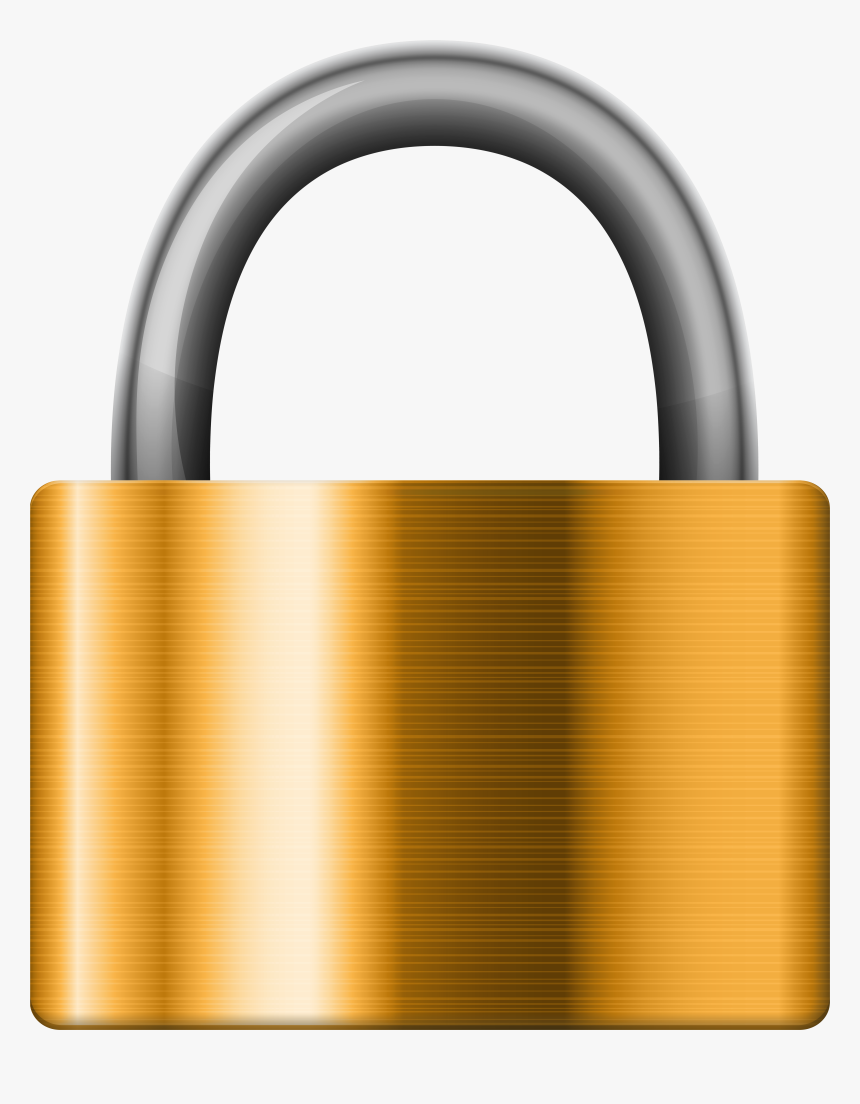Gold Iron Padlock Png Clip Art, Transparent Png
