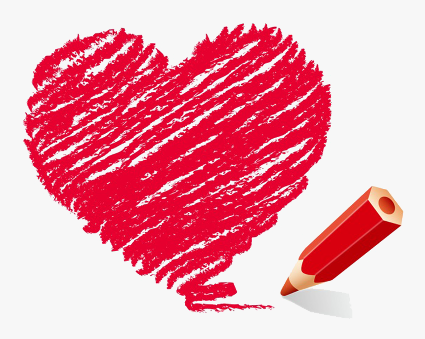 Transparent Red Crayon Png - Crayon Heart Clipart, Png Download