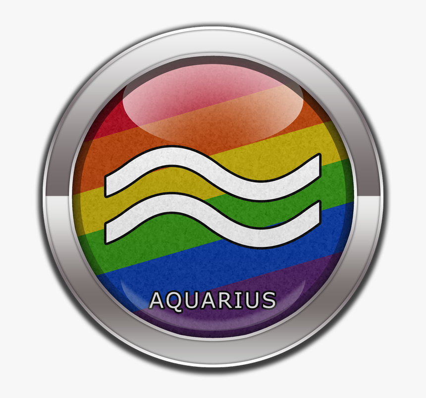 Capricorn Horoscope Symbol On Round Lgbt Rainbow Pride - Rainbow Flag, HD Png Download