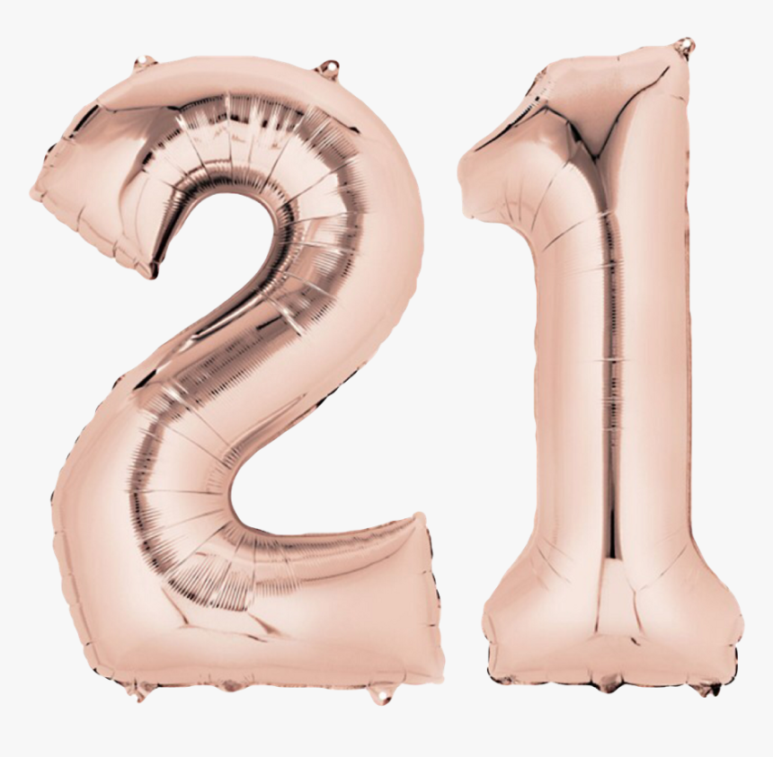 Transparent Globos Png - Number Balloons Rose Gold, Png Download