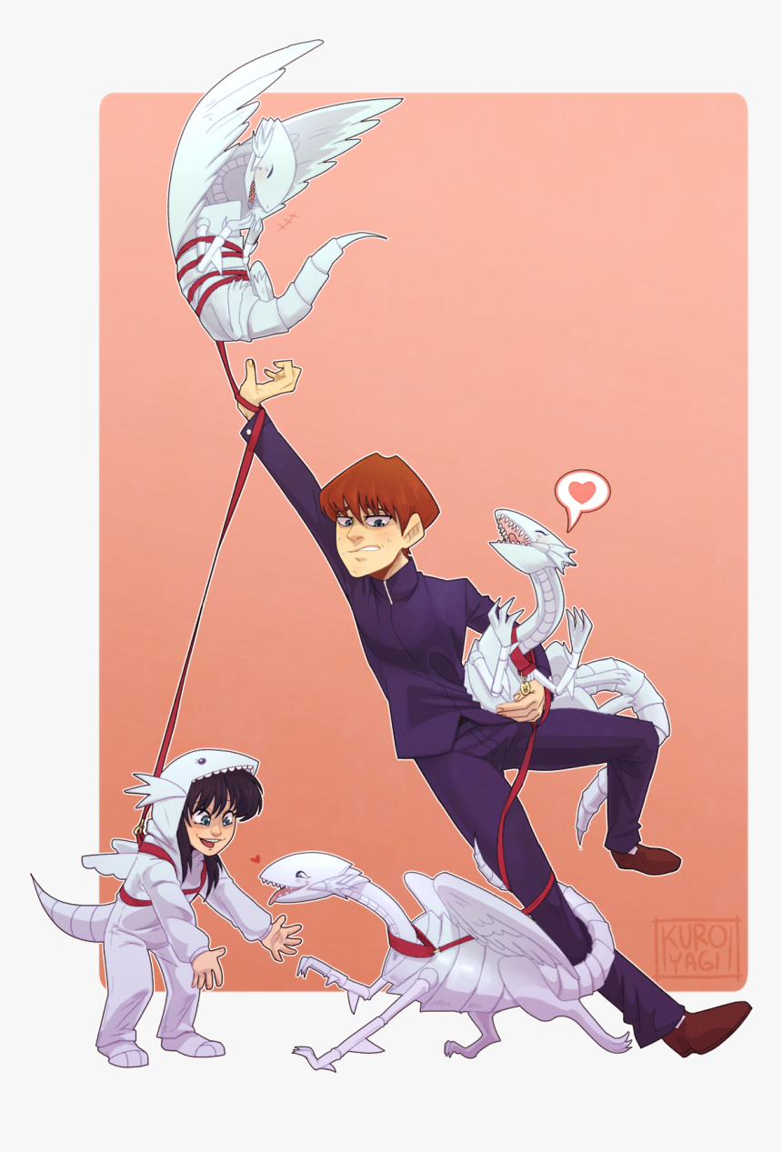 Seto Kaiba And His Three Blue Eyes White Dragons, Plus - Seto Kaiba X Blue Eyes White Dragon, HD Png Download