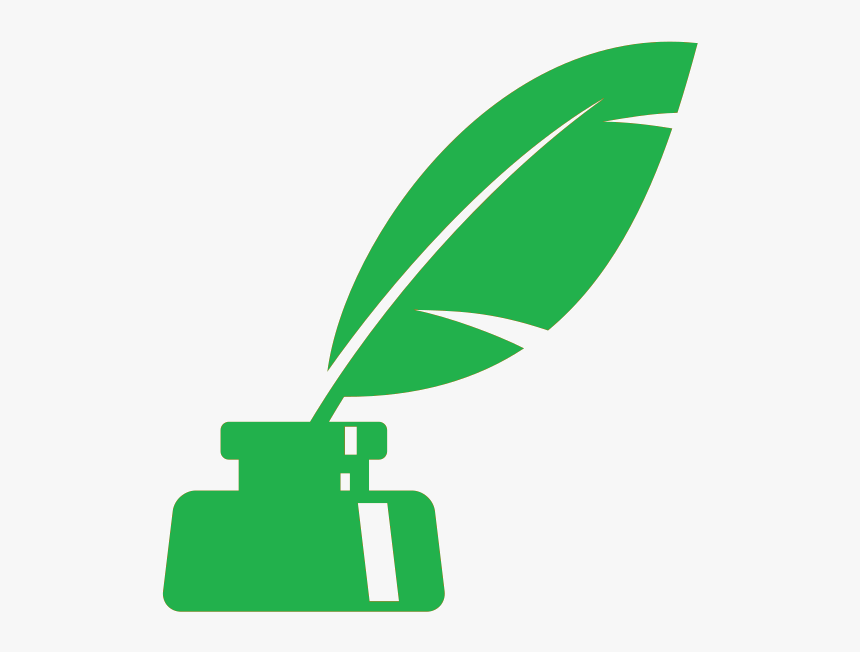 Inkwell Icon - Silhouette Of A Quill, HD Png Download