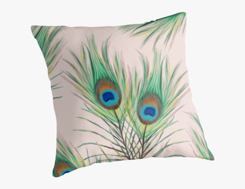 Free Single Peacock Feathers Png - Cushion, Transparent Png