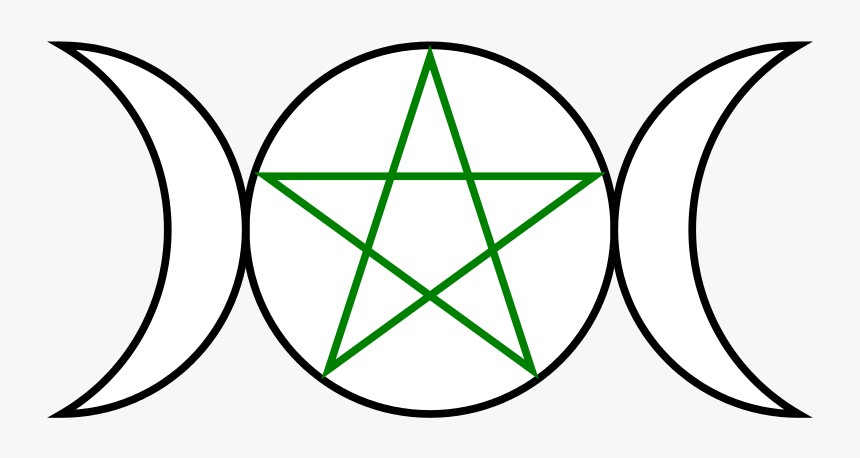 Triple Goddess Pentagram - Elemental Wicca Symbols, HD Png Download