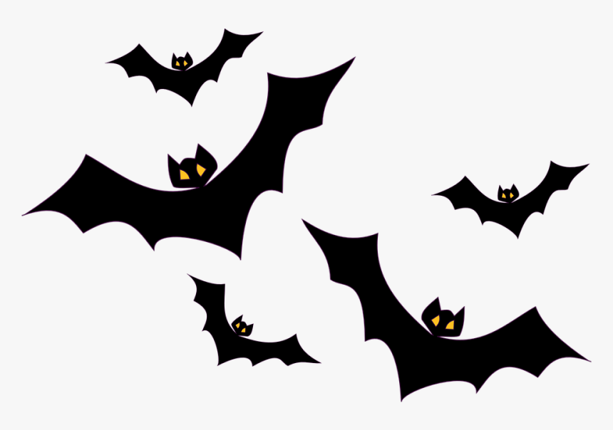 Bats, Flying, Flight, Halloween, Black, Birds, Mammals - Transparent Halloween Decorations Png, Png Download