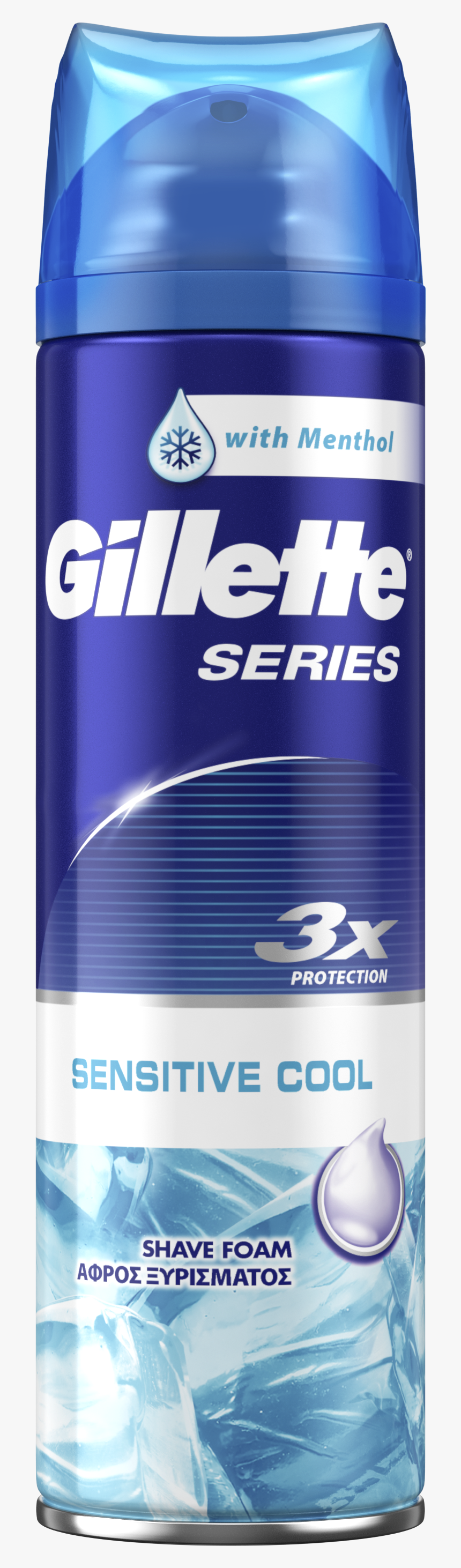 Gillette Series Sensitive Cool Foam Αφρός Ξυρίσματος, - Kind Of Shaving Cream For Sunburn, HD Png Download