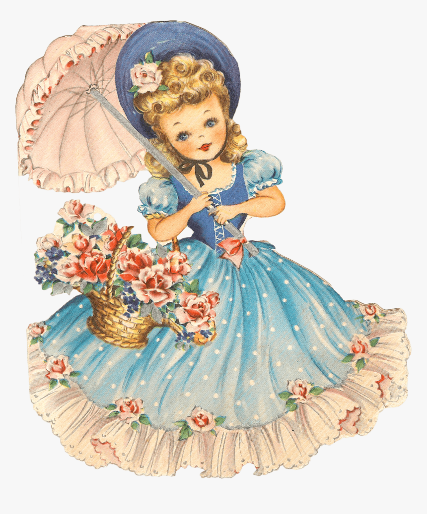 Vintage Girl Doll - Birthday Images For Cute Girl, HD Png Download