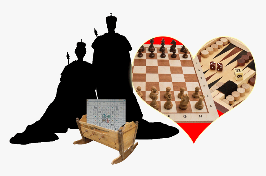 King Chess And Queen Backy With Their Little Prince - Silhouette Seniors King And Queen Clipart, HD Png Download