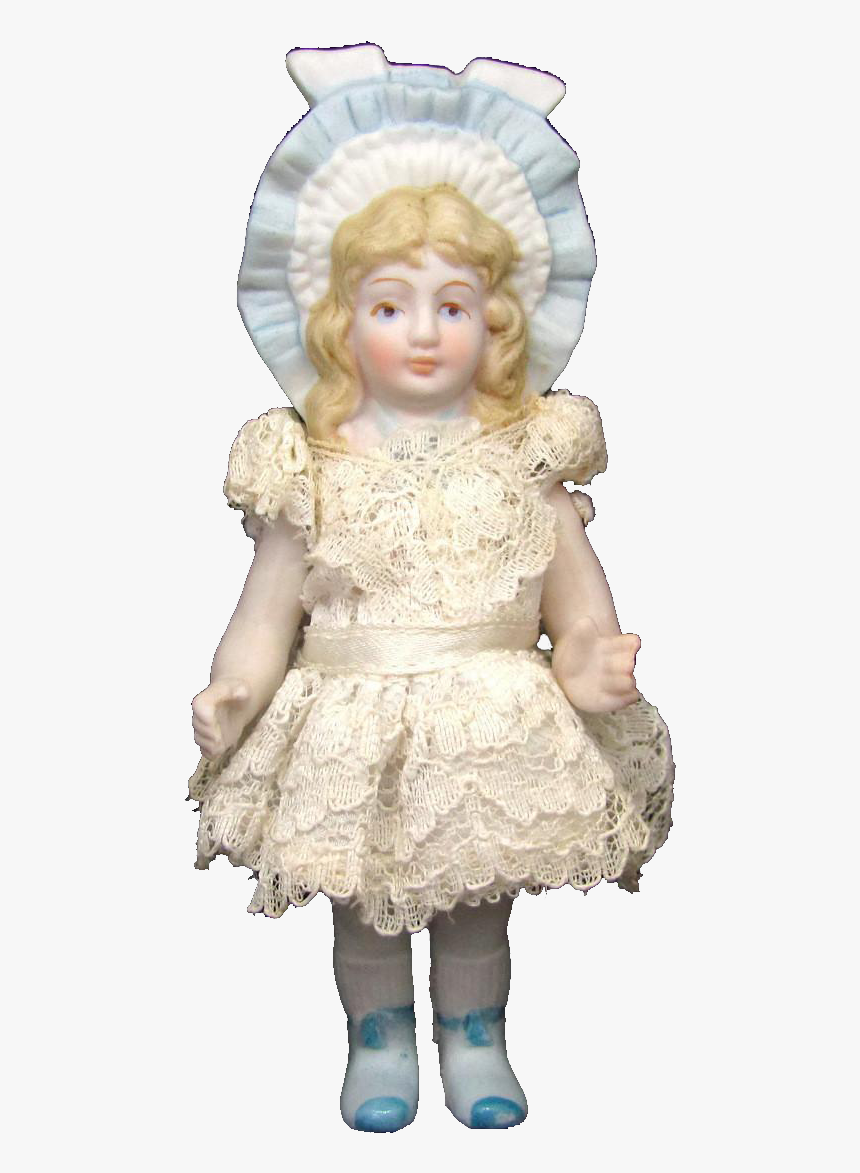 Vintage Shackman All Bisque Doll Molded Bonnet Head - Doll, HD Png Download