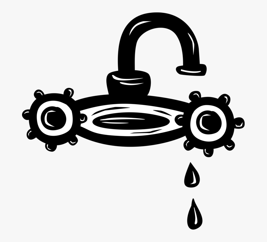 Vector Illustration Of Dripping Water Tap Sink Faucet - Circle, HD Png Download