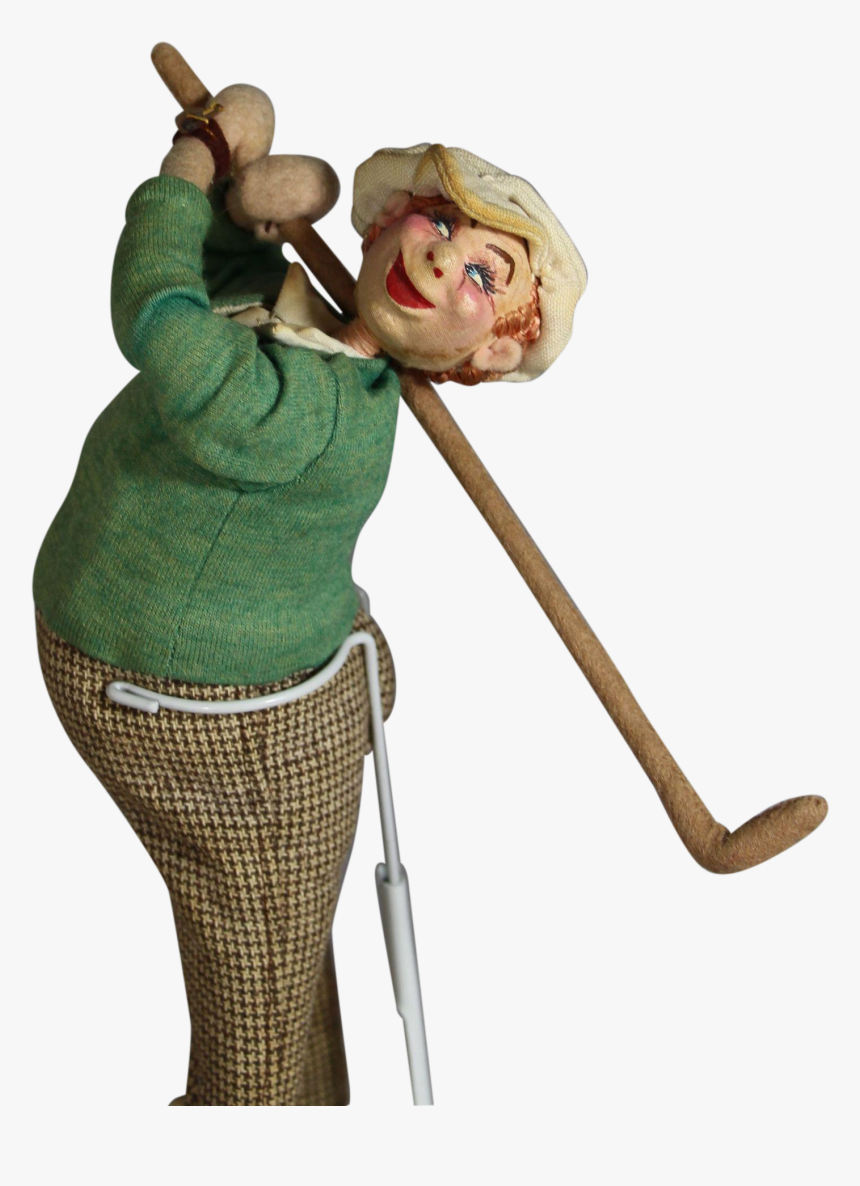 Vintage Klumpe Roldan Cloth Doll Golfer - Pitch And Putt, HD Png Download