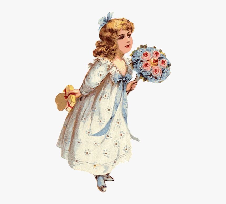 Child, Girl, Children S Day, Blonde, Doll, Beauty - Vintage Girl Clip Art, HD Png Download