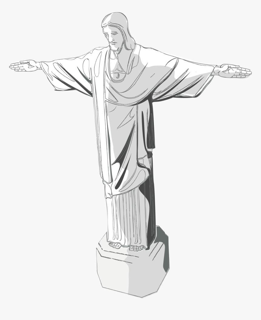 Christ Jesus Redeemer As Vector The - Statue Of The Redeemer White Png, Transparent Png
