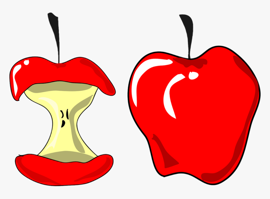 Download Apples Jokingart Com - Apple Eaten Clip Art, HD Png Download