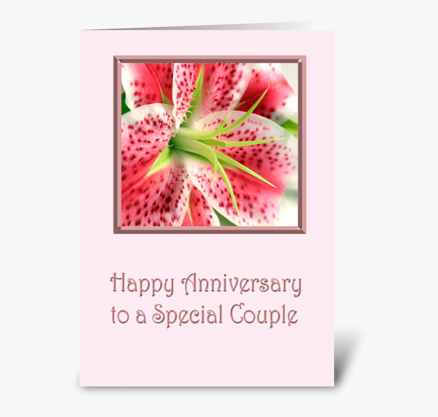 Anniversary Stargazer Lily Greeting Card - Happy Anniversary Stargazer Lilies, HD Png Download