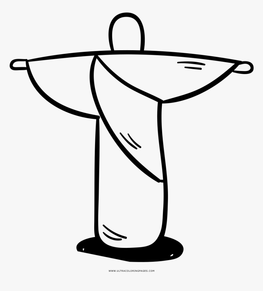Christ The Redeemer Coloring Page - Line Art, HD Png Download