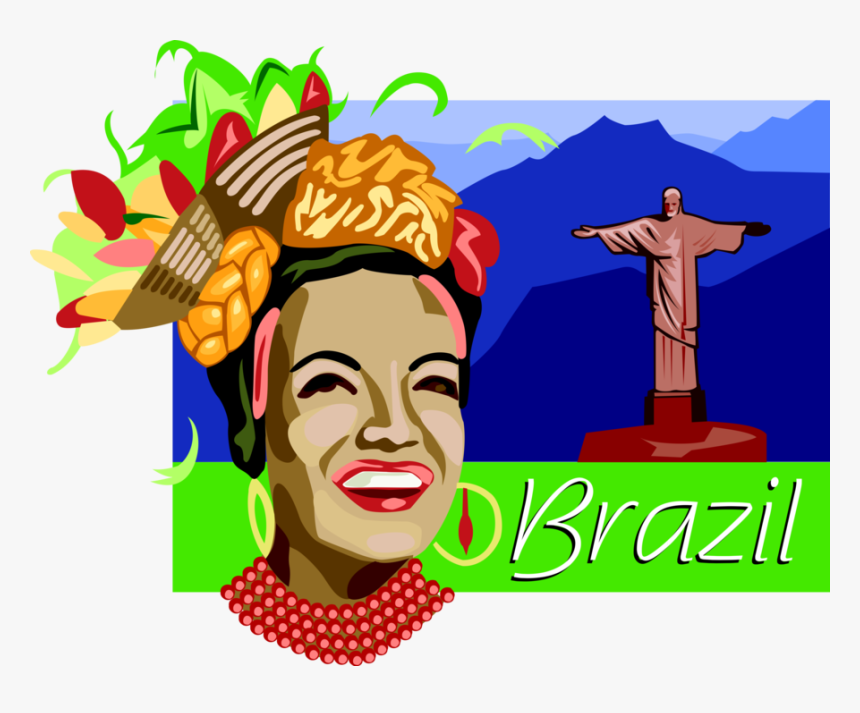 Vector Illustration Of Brazil Postcard Design With - Brazil, HD Png Download