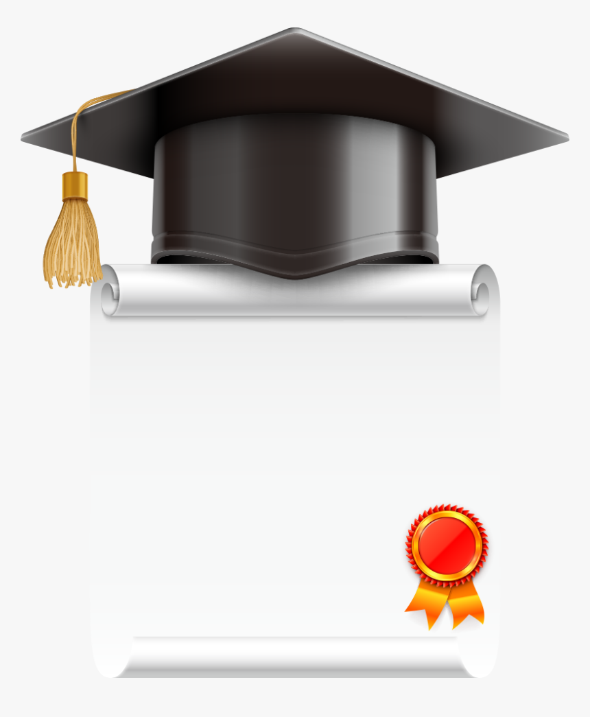 Graduation Cap With Scroll, HD Png Download