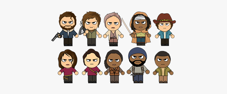 Walking Dead Cartoon Chibi, HD Png Download