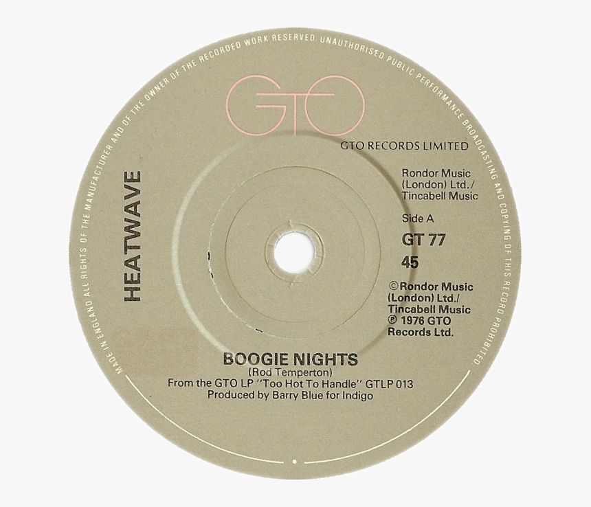 Boogie Nights By Heatwave Uk Vinyl Grey Label - Cd, HD Png Download