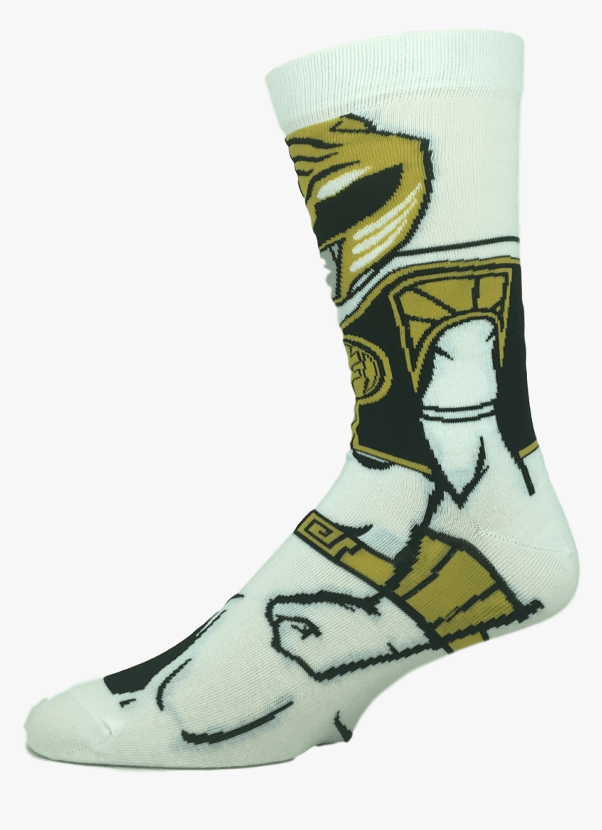 Power Rangers White Ranger 360 Socks 
 Class - Sock, HD Png Download
