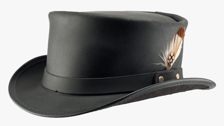 Marlow Hat W/lt Hat Band & Feather - Short Leather Top Hat, HD Png Download