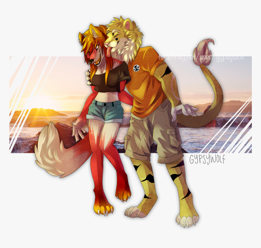 Liger Kisses - Cartoon, HD Png Download