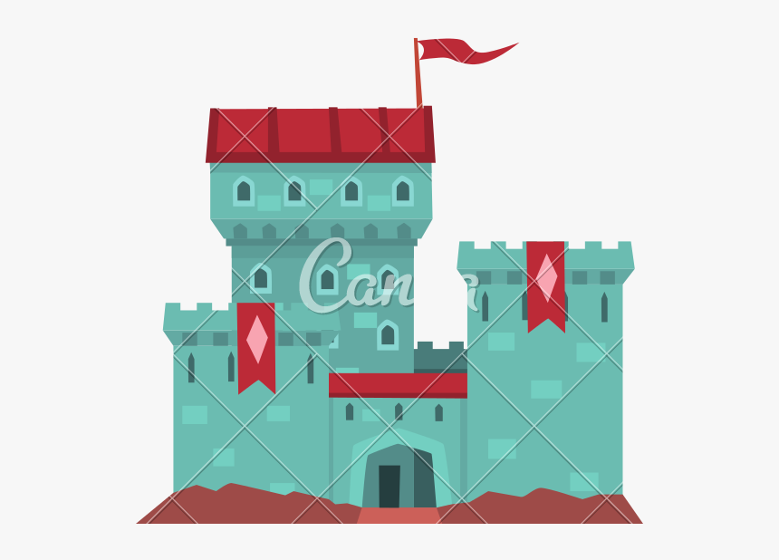 Transparent Castle Cartoon Blue - Illustrations De Chateaux, HD Png Download