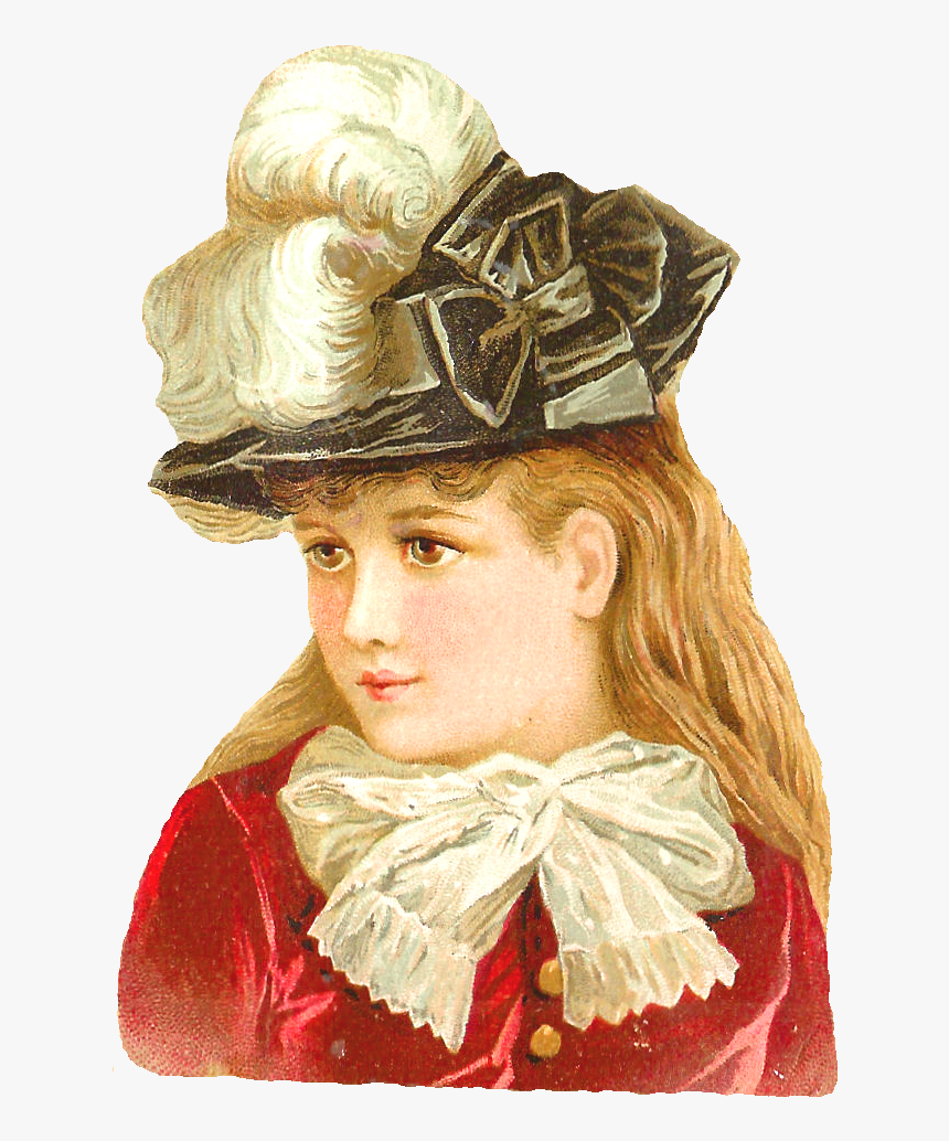 Fashion Vintage Hat Girl Victorian Image, HD Png Download