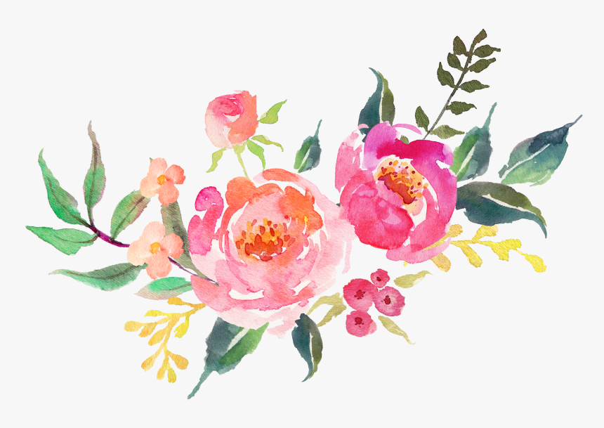 Transparent Background Watercolor Flowers, HD Png Download